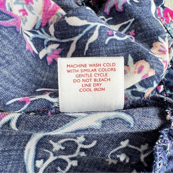 JOSIE NATORI Floral Bomber Jacket Size S Navy Pink Paisley Boho Lightweight - Picture 10 of 11